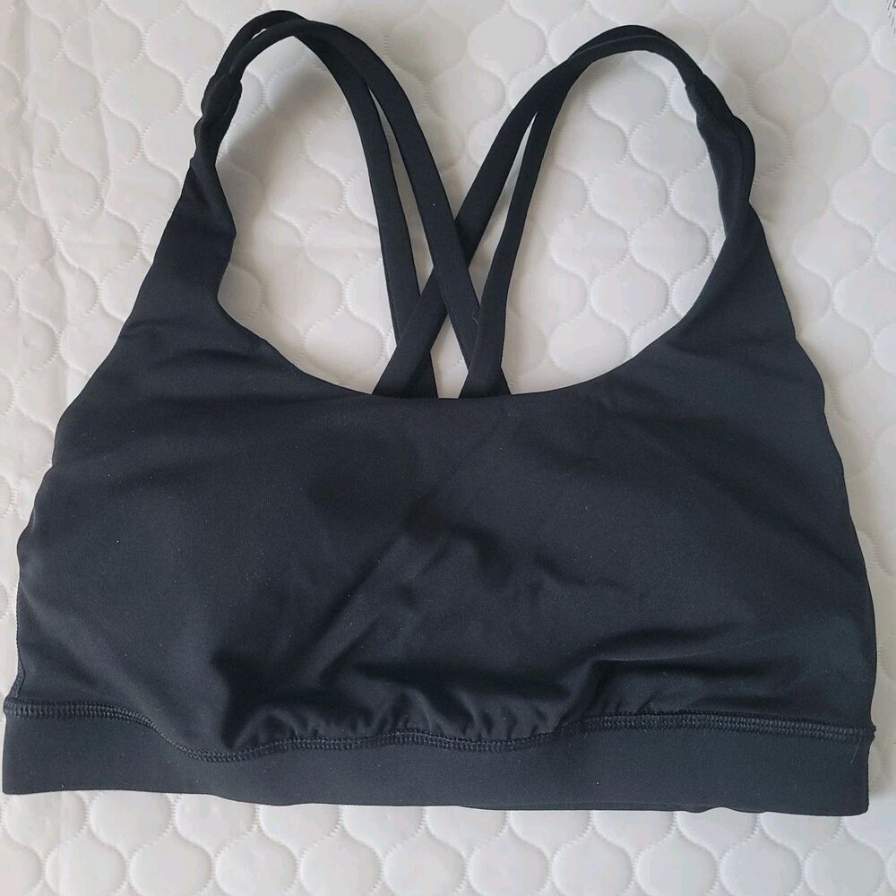 Lululemon Womens Black Strappy Sport Bra Size 4